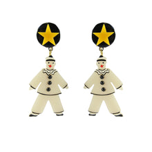 Load image into Gallery viewer, Pavone Signed Galalith Standing Clown Earrings (Clip-On)
