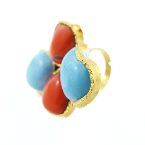 Pate-de-Verre (Hand-poured-glass abstract ring