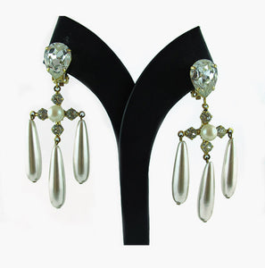 Harlequin Market Crystal and Pearl Earrings