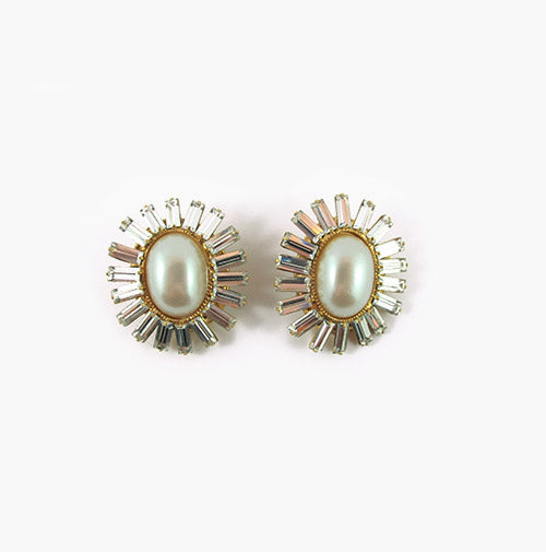 Harlequin Market Crystal and Pearl Earrings