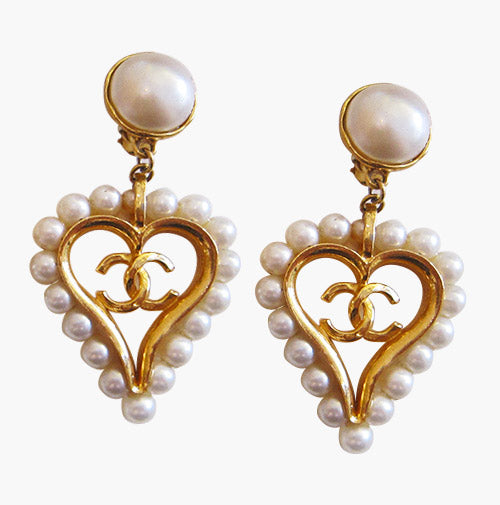 Chanel Faux Pearl Drop Earrings - Harlequin Market