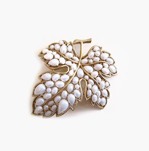 Vintage Signed 'Trifari' Leaf Brooch
