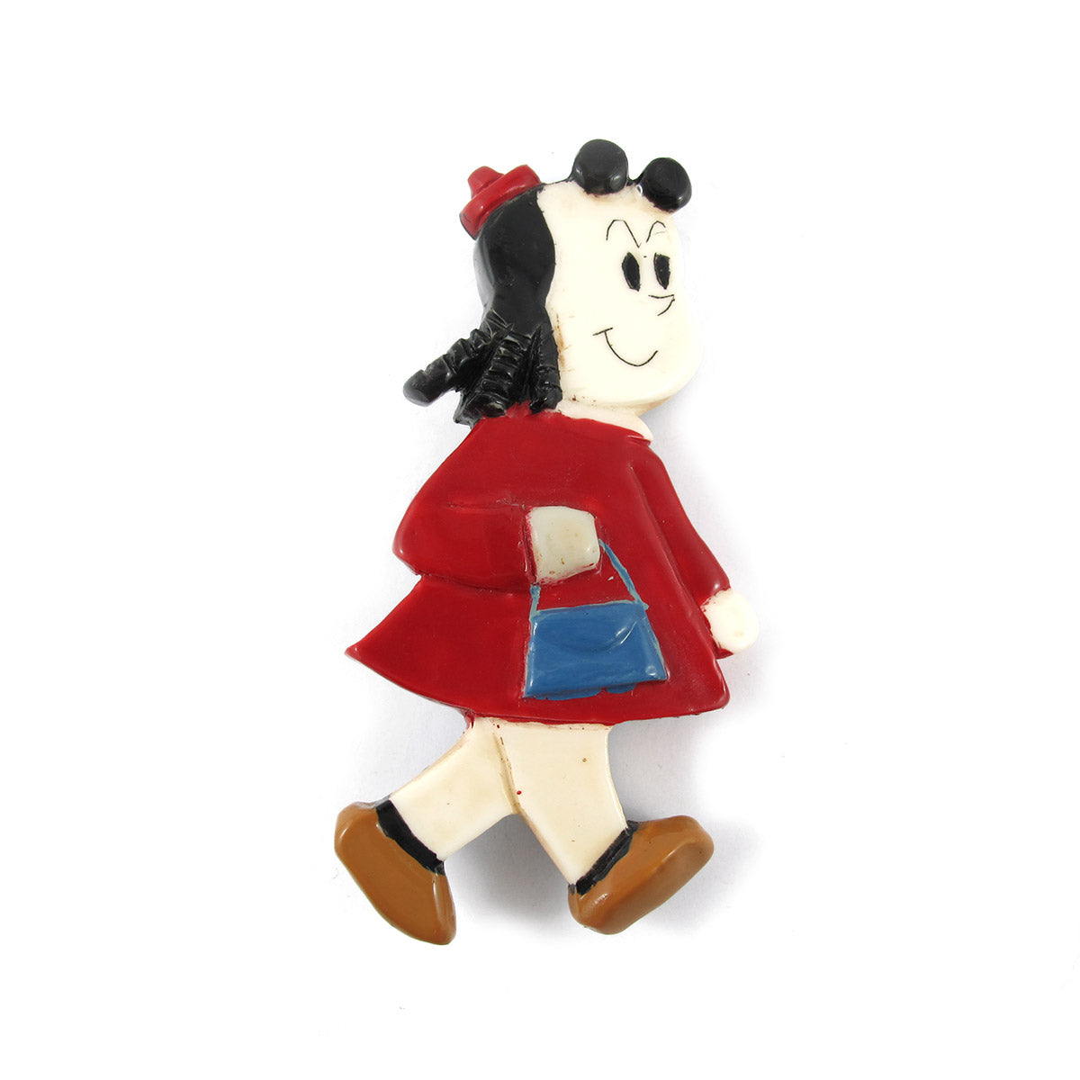 Rare Collectible Vintage Little Lulu Brooch - Hand Painted c. 1960