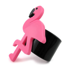 HQM Pop Art Plastics Pink Flamingo Cuff