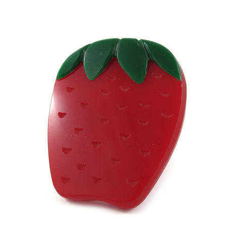 HQM Contemporary Pop Art Plastics Strawberry Ring