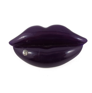 HQM Purple Acrylic "Pop Art" Lips Brooch