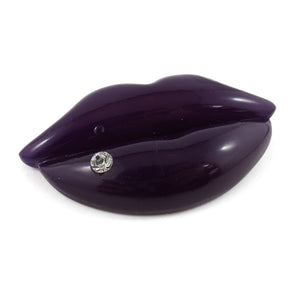 HQM Purple Acrylic "Pop Art" Lips Brooch