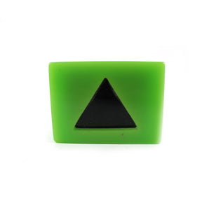 HQM Contemporary Acrylic Pop Art Triangle Box Ring - Green