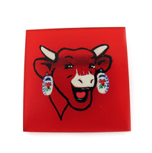 Load image into Gallery viewer, Signed &#39;C.D&#39; Hand Painted &#39;Bull&#39; Plastic Brooch