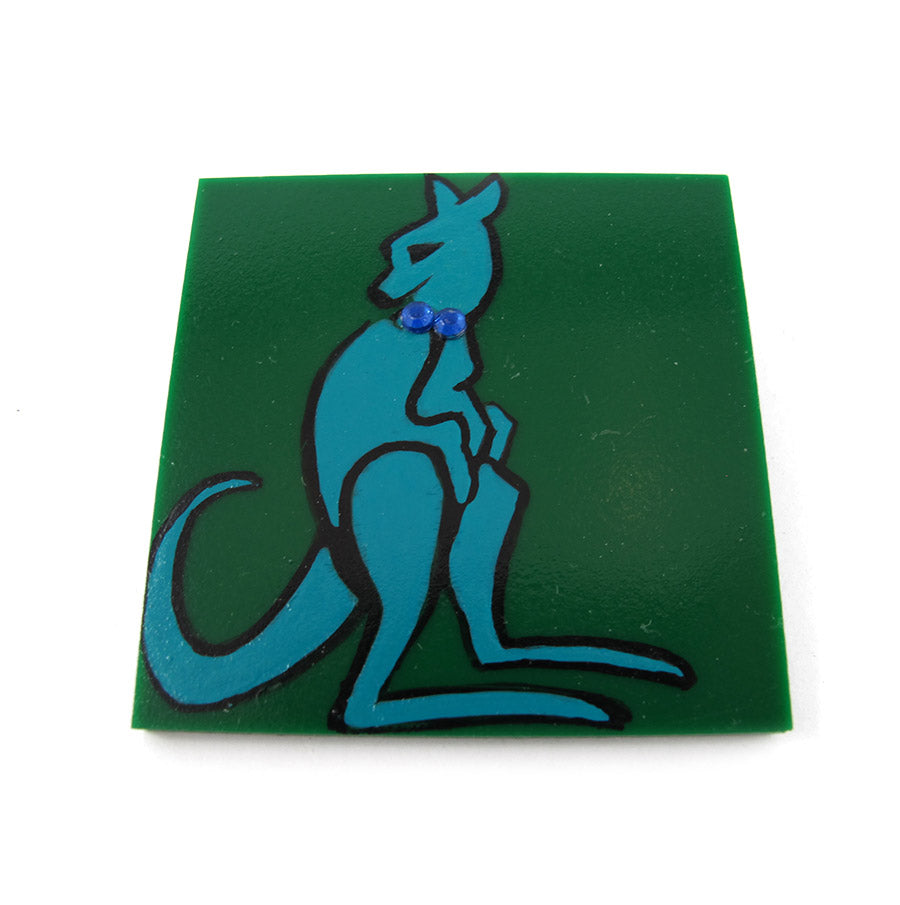 Signed 'C.D' Hand Painted 'Le Roo' Plastic Brooch