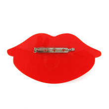 Load image into Gallery viewer, HQM Acrylic &quot;Pop Art&quot; Red Lips Brooch