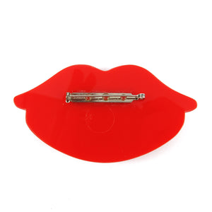 HQM Acrylic "Pop Art" Red Lips Brooch