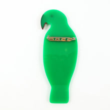 Load image into Gallery viewer, Harlequin Market - HQM Acrylic &quot;Pop Art&quot; Green Parrot Brooch