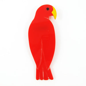Harlequin Market - HQM Acrylic "Pop Art" Red Parrot Brooch