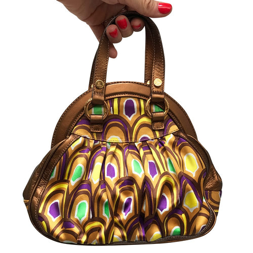 Emilio Pucci Vintage Silk - Leather Purse c. 1990