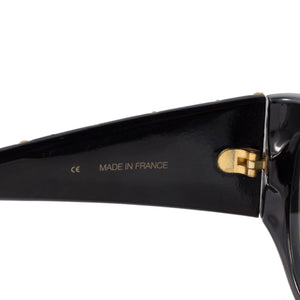 Rochas Vintage Sunglasses | Rochas Paris 90s Black - Gold Metal Detail Sunglasses