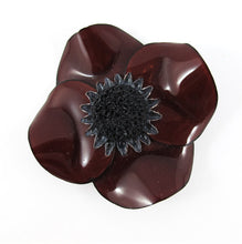 Load image into Gallery viewer, HQM - Signed &#39;C.D&#39; Resin Brown Poppy Flower Brooch