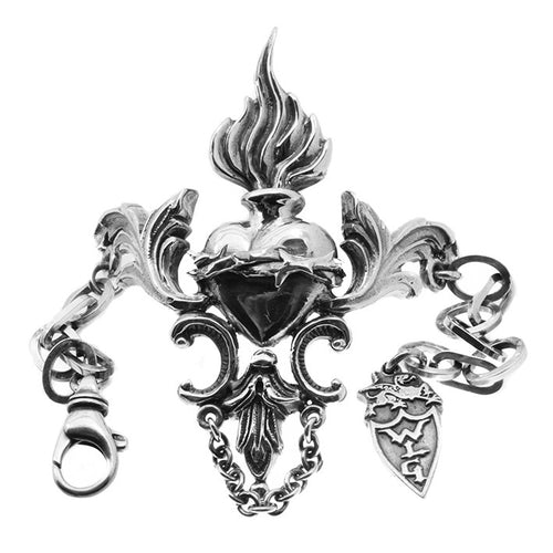 William Griffiths Sterling Silver Sacred Heart Bracelet