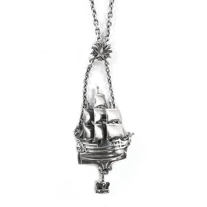 William Griffiths Sterling Silver Ship Necklace