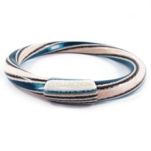 Load image into Gallery viewer, Lea Stein Vintage Jonc Swirl Bangle - White Brown Blue