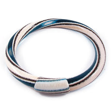 Load image into Gallery viewer, Lea Stein Vintage Jonc Swirl Bangle - White Brown Blue
