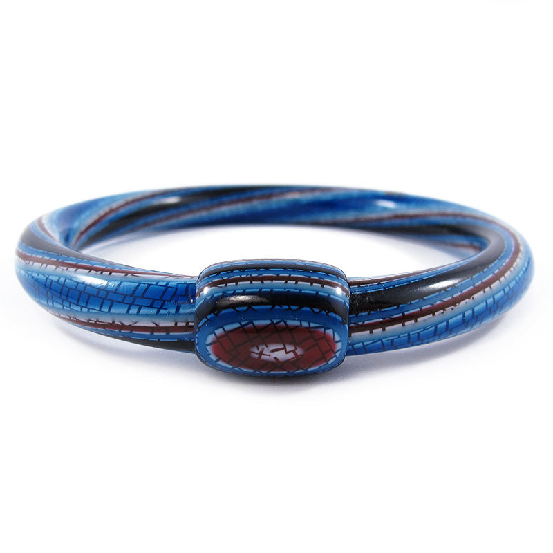 Lea Stein Vintage Jonc Swirl Bangle - Blue Maroon