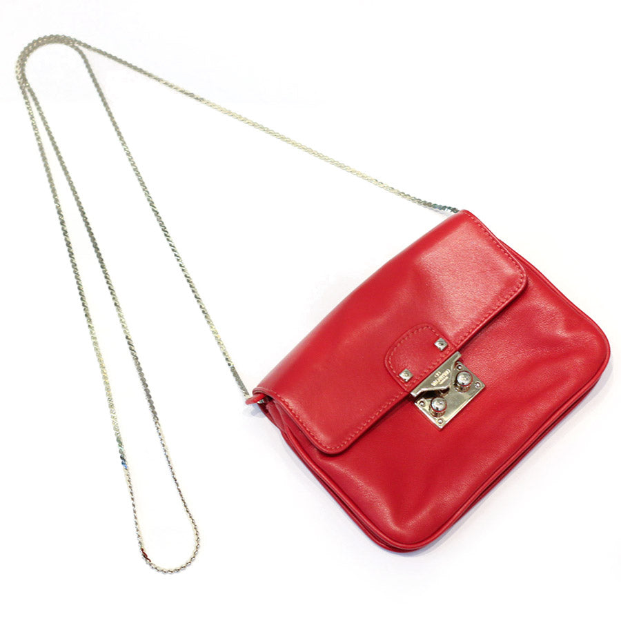 Pre Owned Red Valentino Lambs Leather - Gold Chain Shoulder Bag c. 2000