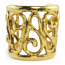 Load image into Gallery viewer, Vintage Gold Tone Statement Unsigned French Designer Cuff c. 1990