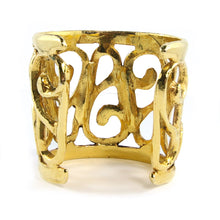 Load image into Gallery viewer, Vintage Gold Tone Statement Unsigned French Designer Cuff c. 1990