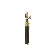 Load image into Gallery viewer, Vintage Tassel Earrings with Black Glass Bead Detail