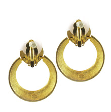 Load image into Gallery viewer, French Vintage Signed &#39;Givenchy&#39; Goldtone - Black Enamel Earrings