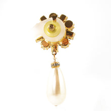 Load image into Gallery viewer, Harlequin Market Austrian Crystal and Faux Pearl Drop Earrings