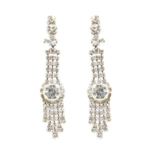 Load image into Gallery viewer, Vintage Clear Crystal Rhinestone Art Deco Style Earrings c. 1950