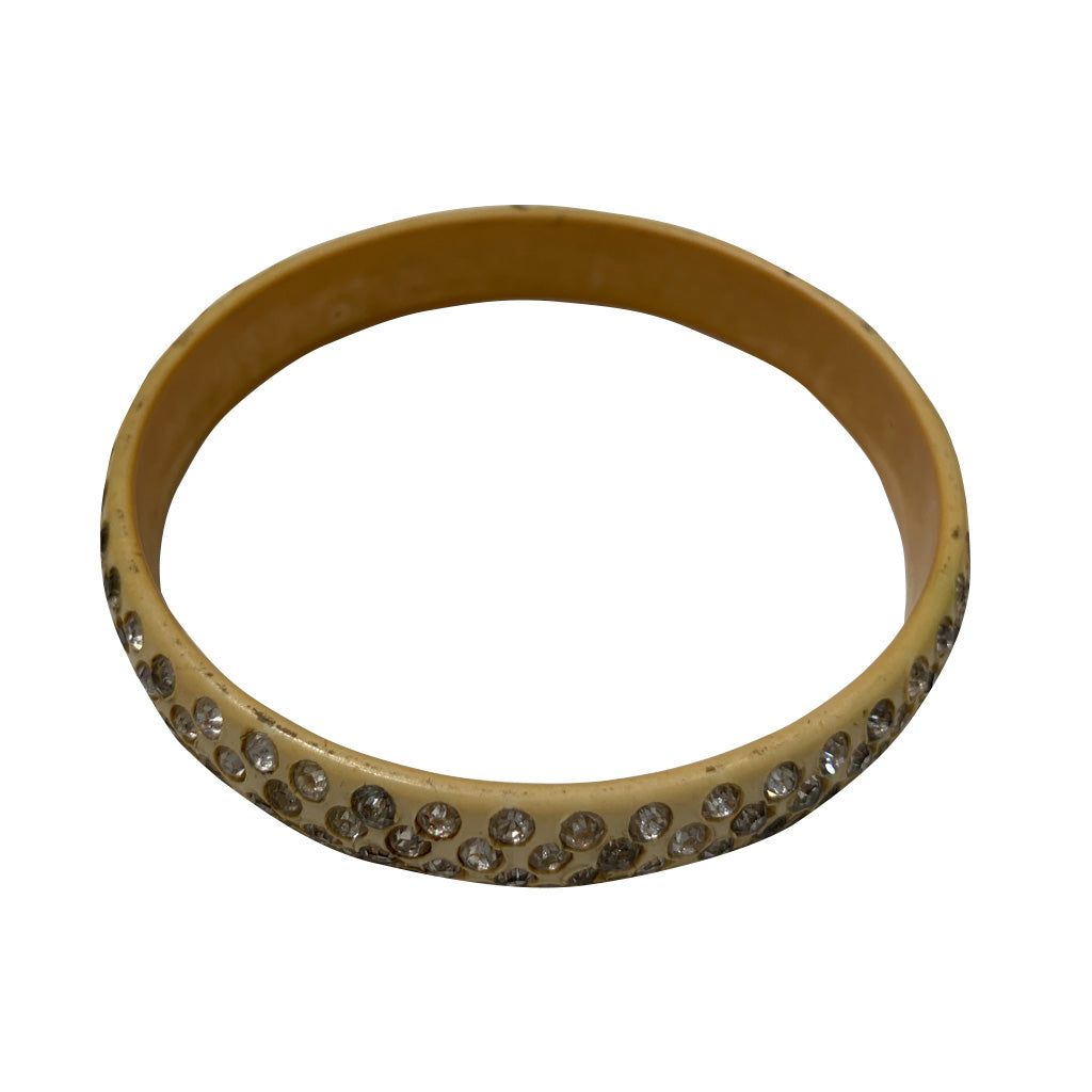 Rare Vintage Sporadic Clear Crystal Celluloid Bangle c.1930s