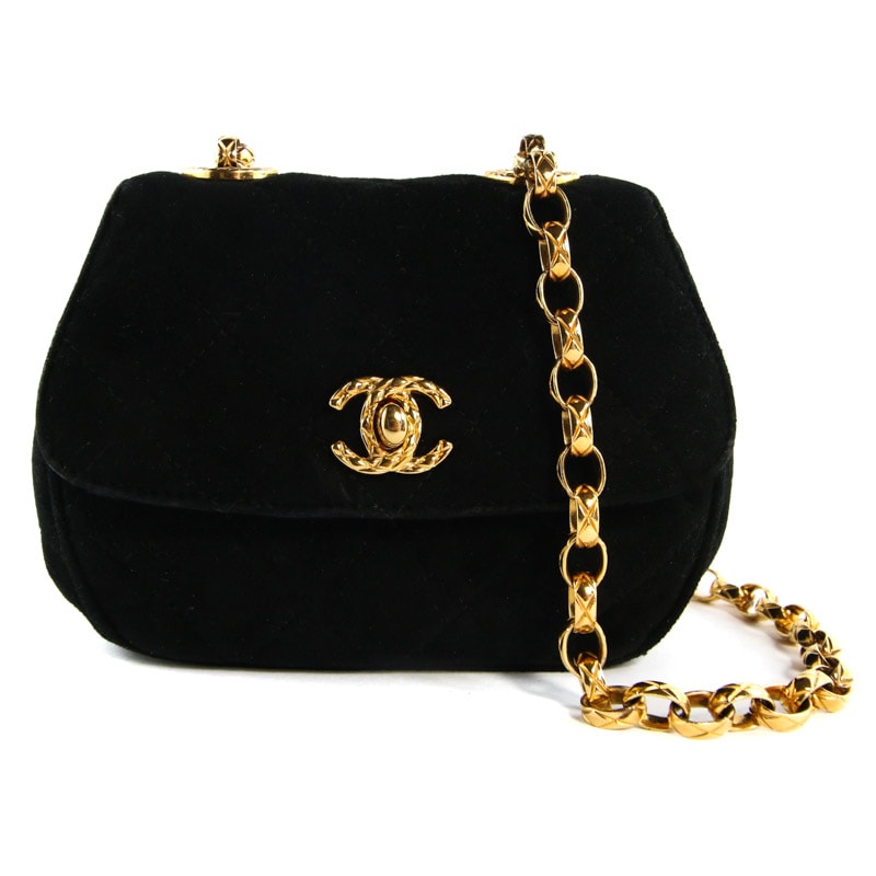 Chanel Lambskin Black with Matelasse Gold Chain  Luxury GoRound