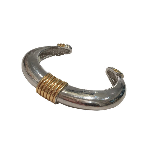 Vintage Silver Tone Clamper Bangle c.1970s