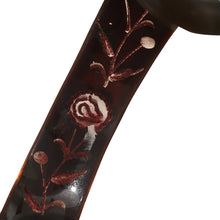 Load image into Gallery viewer, Vintage Hand Carved Back Painted Lucite Burgundy Rose Cuff c.1950s