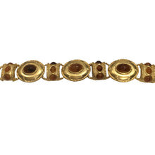 Load image into Gallery viewer, Unsigned Vintage Yellow Gold &amp; Amber Tone Bracelet c.1980s