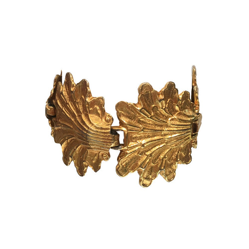Vintage Gold Tone Leaf Motif Bracelet c.1970s