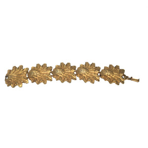 Vintage Gold Tone Leaf Motif Bracelet c.1970s