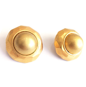 Vintage Goldtone Faceted Statement Earrings- (Clip-On Earrings)