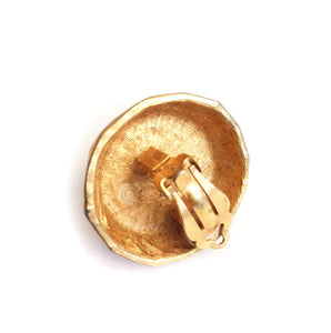 Vintage Goldtone Faceted Statement Earrings- (Clip-On Earrings)