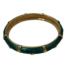Load image into Gallery viewer, Emerald Green &amp; Gold Tone Vintage Bangle