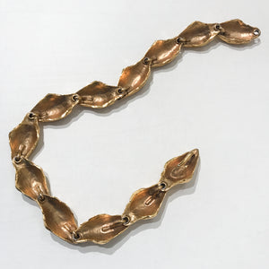 Intricate Signed "YSL" Vintage Nuts Gold Tone Necklace c.1980s