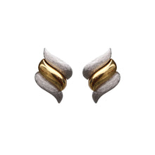 Load image into Gallery viewer, Christian Dior Signed Vintage Triple Swirl Gold &amp; Silver Tone Earrings (Clip-on) - Harlequin Market