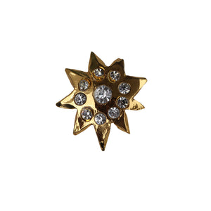 Vintage Christian Lacroix Star Firework Gold Tone & Clear Crystal Brooch c.1990s
