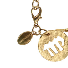 Load image into Gallery viewer, Paco Rabanne Vintage Astrology Beaten Gold Tone Charm Bracelet c.1990s