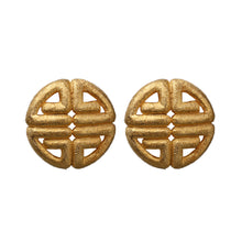 Load image into Gallery viewer, Givenchy Signed Vintage Matte Gold Tone Textured Earrings (Clip-On) c.1980s