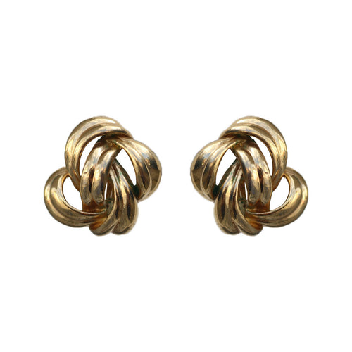 Givenchy Signed Vintage Infinity Swirl Gold Tone Earrings (Clip-on)
