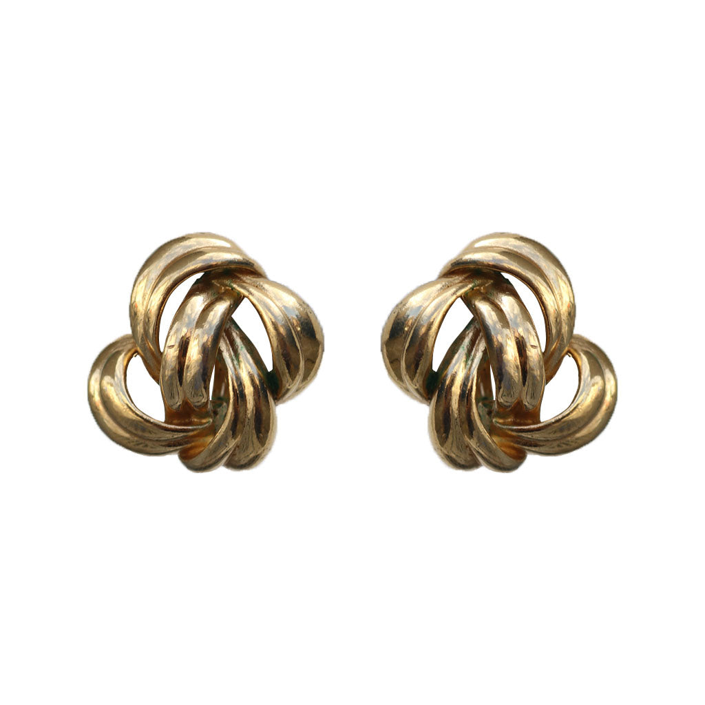 Givenchy Signed Vintage Infinity Swirl Gold Tone Earrings (Clip-on)